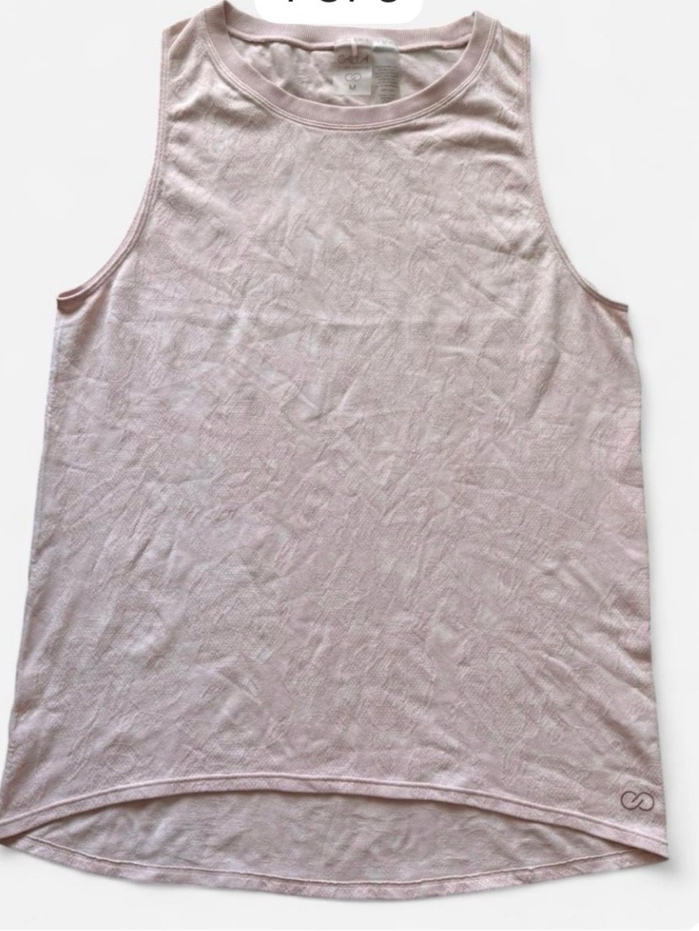 Blush pink Calia by Carrie Underwood floral sleeveless tank top M activewear